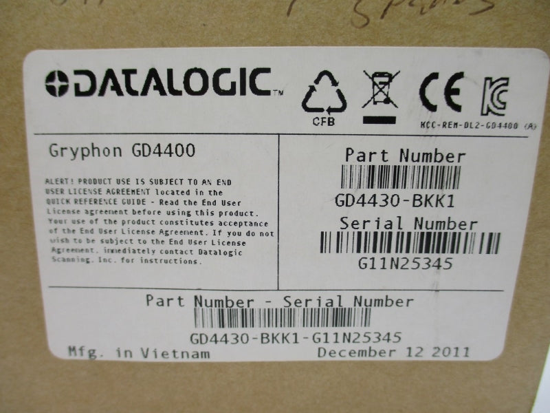 DATALOGIC GD4430-BKK1 GD4400 5V 0.35A NSMP