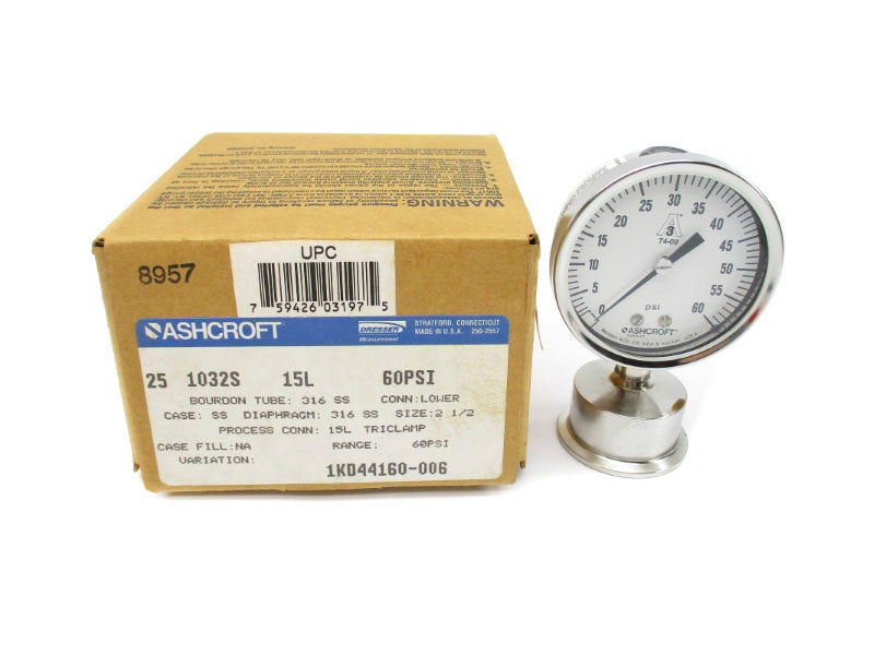 ASHCROFT 251032S15L 60PSI 2-1/2" NSMP