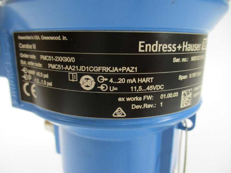 ENDRESS+HAUSER PMC51-2XK90/0 71086208 11.5-45VDC -1.5-1.5PSI NSMP
