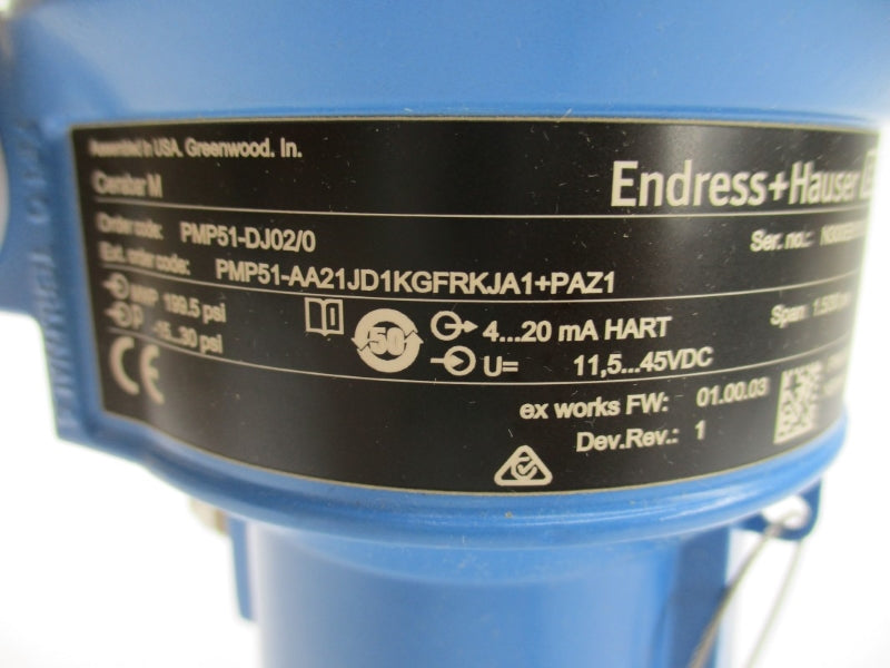 ENDRESS+HAUSER PMP51-DJ02/0 71086209 11.5-45VDC -15-30PSI NSMP