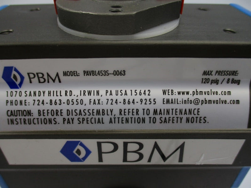 PBM PAVBL453S-0063 DCHLD5FXZ18-340 900PSI 3/4" NSNP