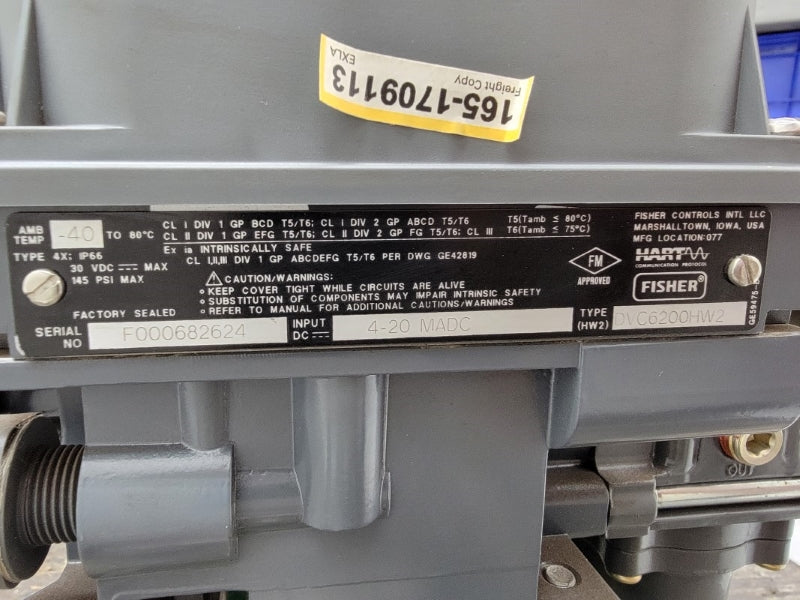 FISHER DVC6200HW2 TYPE EZ 30VDC 145PSI 3/4" NSNP