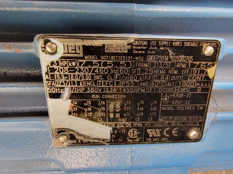 WEG 00718ET3E213T-W22 208-230/460V 19.9-18.0/9.00A NSNP