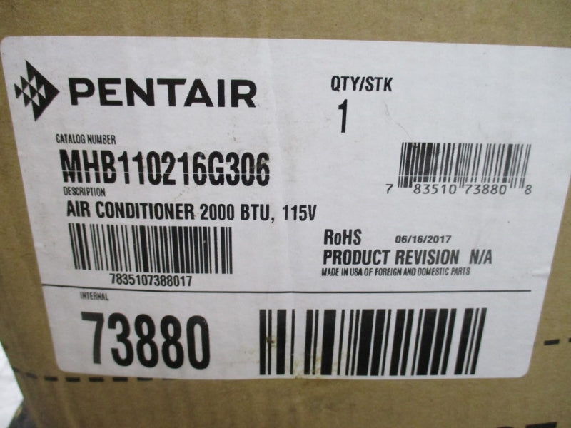 PENTAIR MHB110216G306 115V 134A 300PSI 50/125'F NSMP