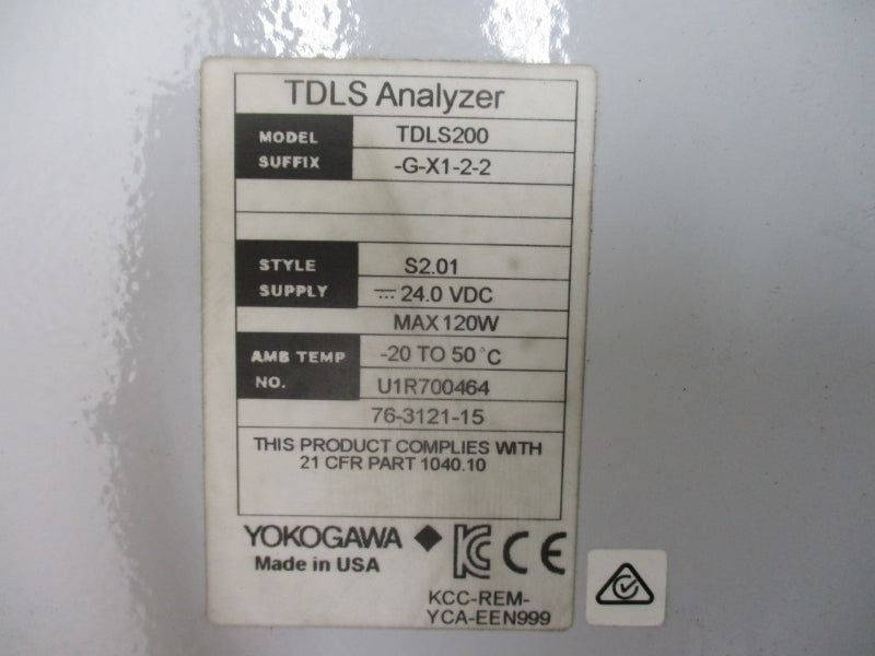 YOKOGAWA TDLS200-G-X1-2-2 24.0VDC NSMP