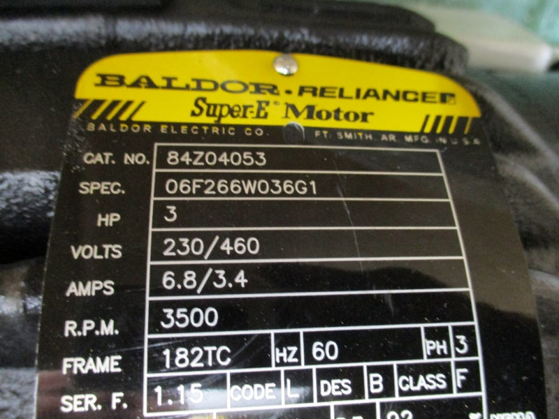 BALDOR RELIANCE 84Z04053 230/460V 6.8/3.4A NSMP