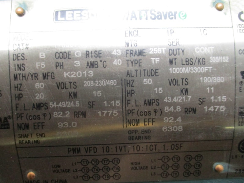 LESSON C256T17FB4D 170007.60 208-230/460V 54-49/24.5A NSNP