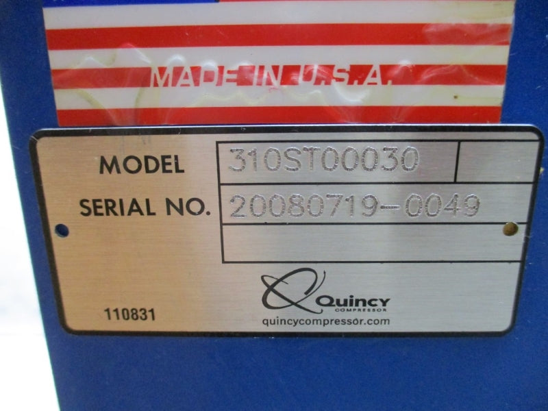 QUINCY QR-310 113727P200 310ST00030 200PSI 400'F NSNP