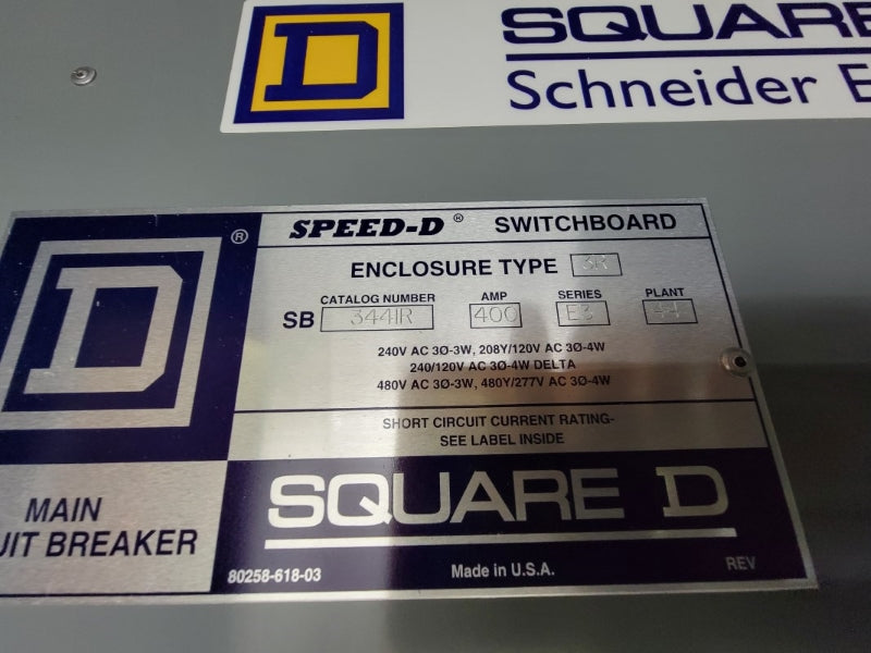 SQUARE D SB344IR SER. E4 480VAC 400A NSNP