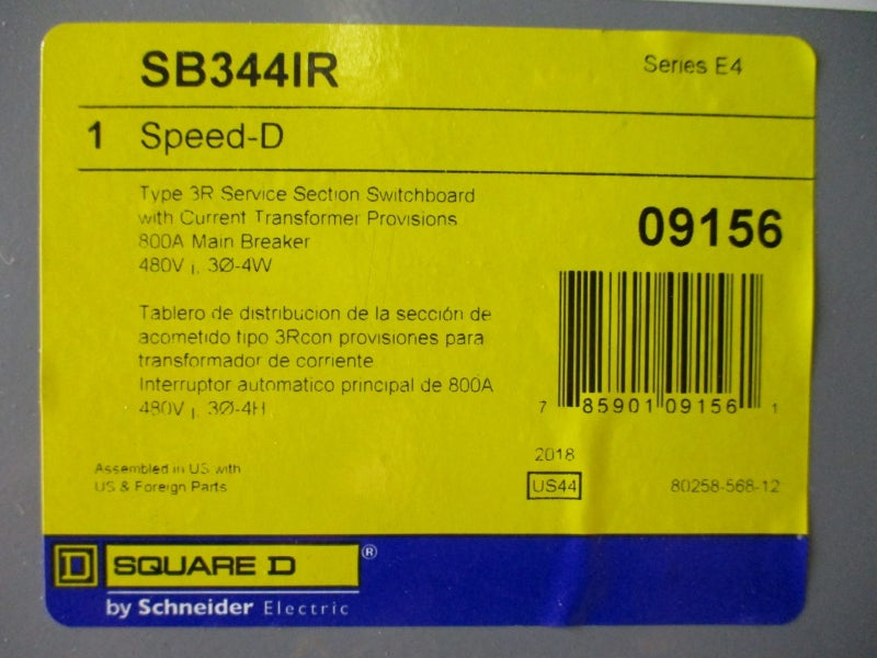 SQUARE D SB344IR SER. E4 480VAC 400A NSNP