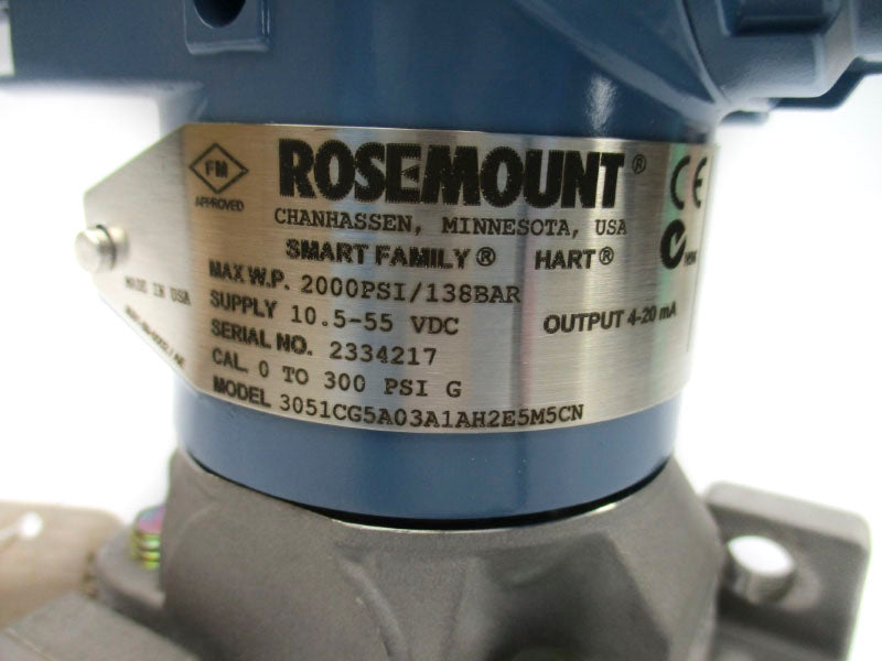 ROSEMOUNT 3051CG5A03A1AH2E5M5CN 10.5-55VDC 300PSI NSMP