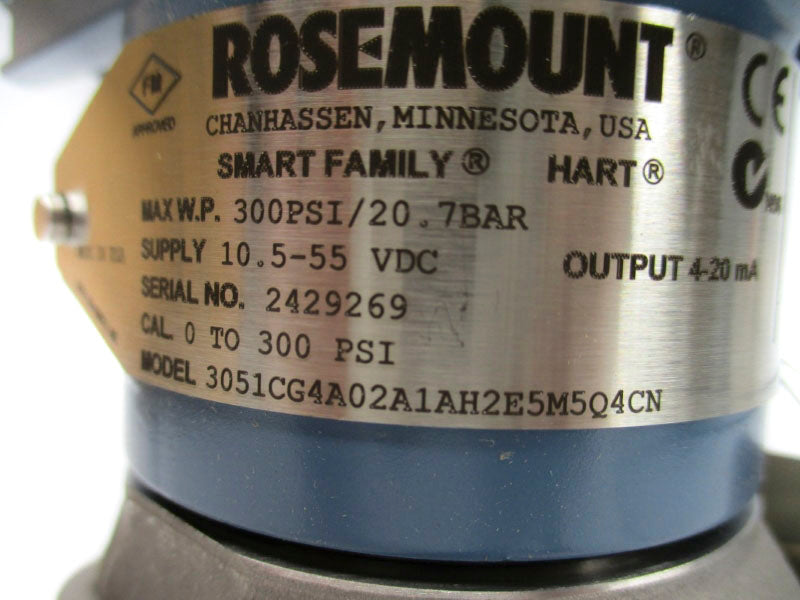 ROSEMOUNT 3051CG4A02A1AH2E5M5Q4CN 10.5-55VDC 300PSI NSMP