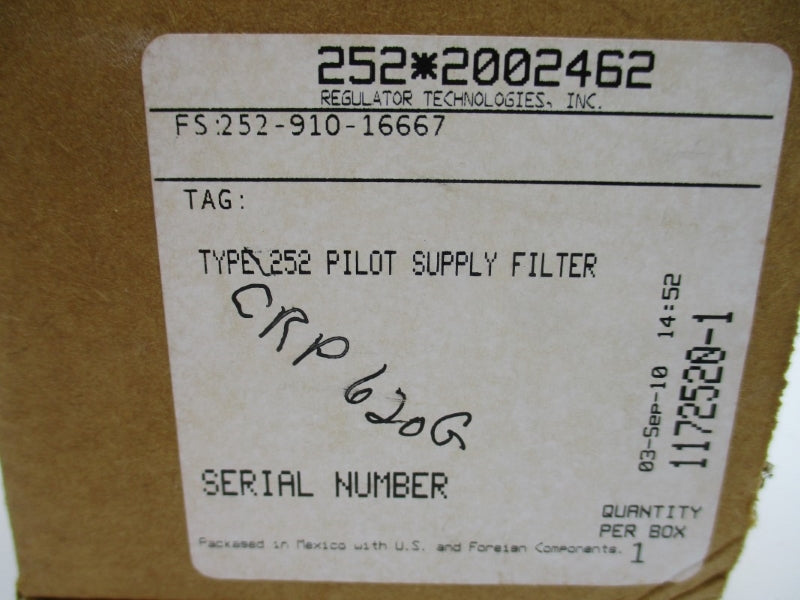 FISHER 252-7S 252-910-16667 2150PSI NSMP
