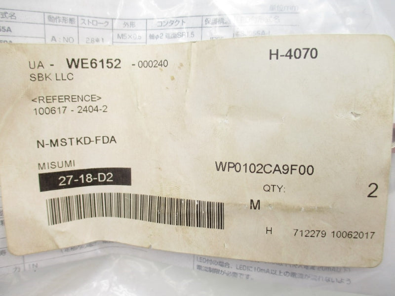MISUMI N-MSTKD-FDA (PKG OF 2) NSMP