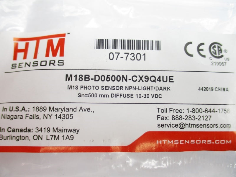 HTM SENSORS M18B-D0500N-CX9Q4UE 10-30VDC NSMP