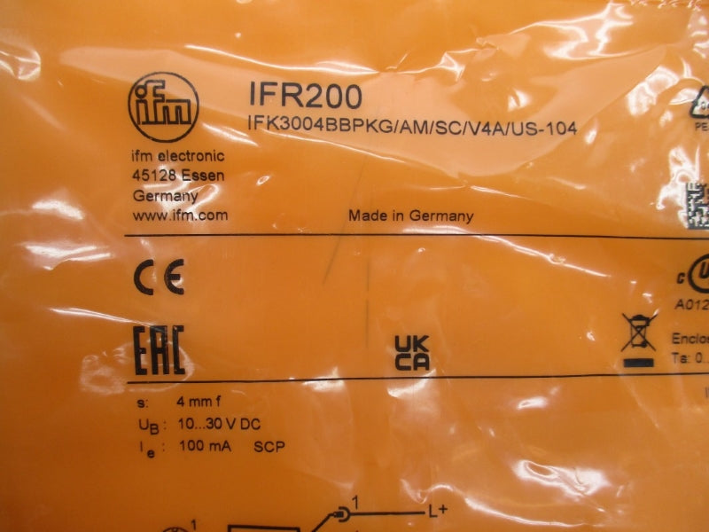 IFM EFECTOR IFR200 IFK3004BBPKG/AM/SC/V4A/US-104 10-30VDC NSMP