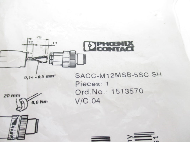 PHOENIX CONTACT SACC-M12MSB-5SCSH 1513570 NSMP