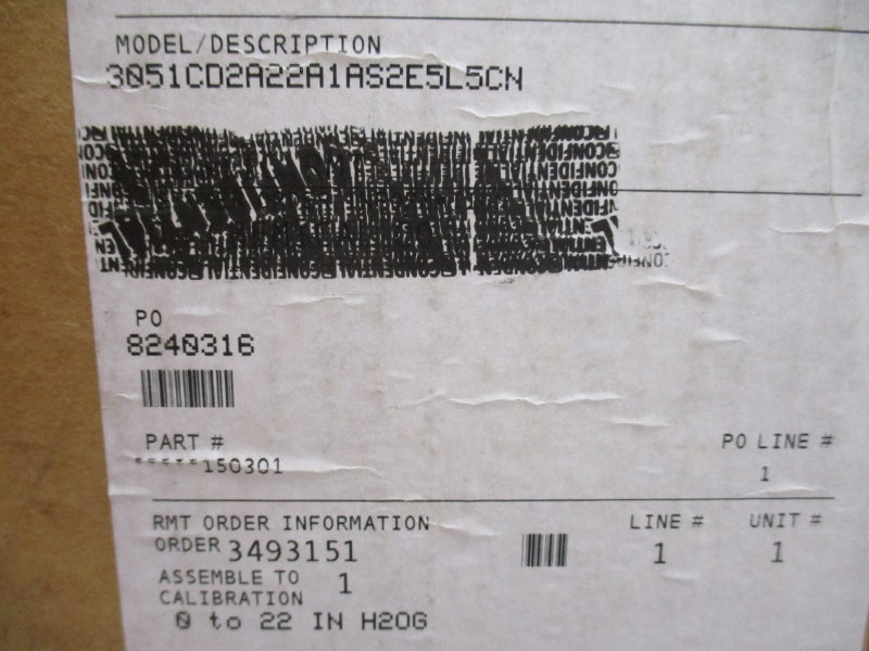 ROSEMOUNT EMERSON 3051CD2A22A1AS2E5L5CN 10.5-55VDC 275PSI NSMP