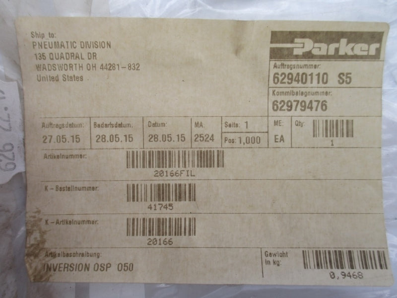 PARKER 20166FIL NSMP