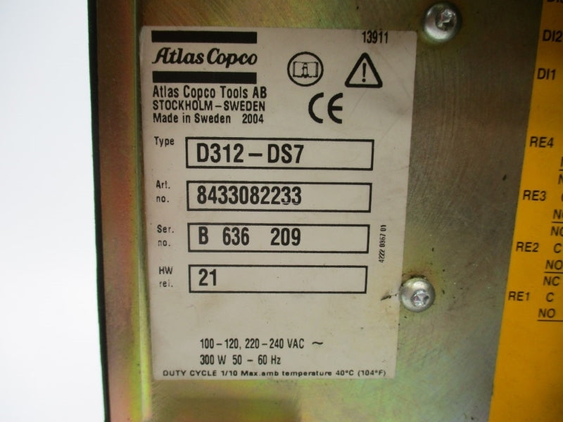 ATLAS COPCO D312-DS7 8433082233 100-120/220-240VAC NSNP