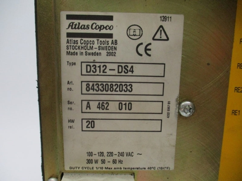 ATLAS COPCO D312-DS4 8433082033 100-120/220-240VAC NSNP