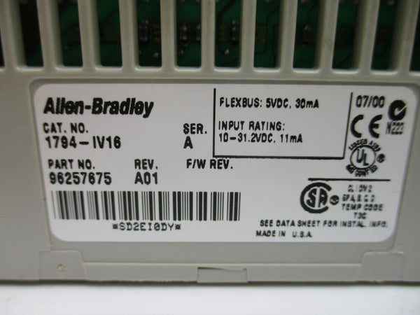 ALLEN BRADLEY 1794-IV16 SER. A 10-31.2VDC NSNP