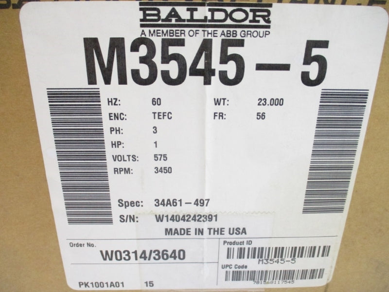 BALDOR M3545-5 575V 1.4A NSMP