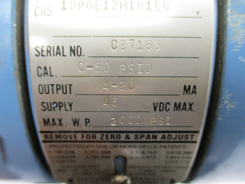 ROSEMOUNT C1151DP6E12M1B1E6 45VDC 0-50PSI UNMP