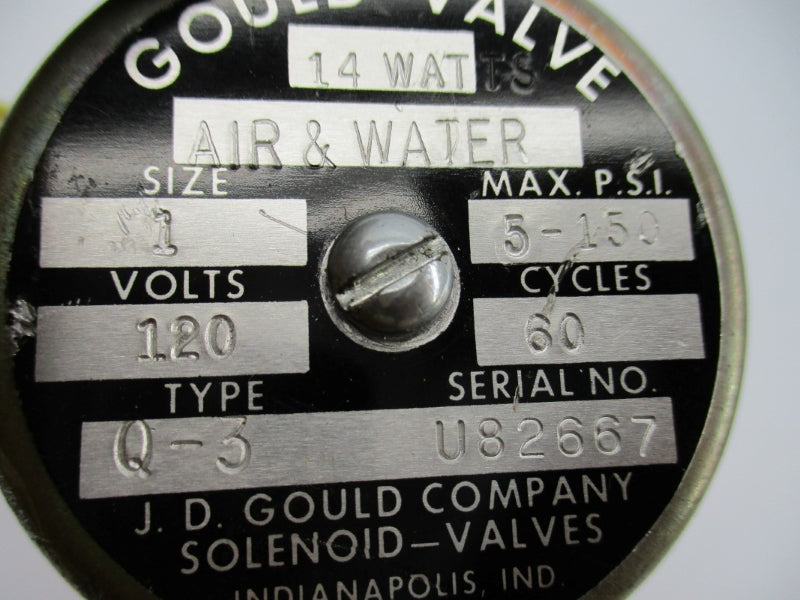 GOULD VALVE Q-3 120V 5-150PSI 1" NSNP
