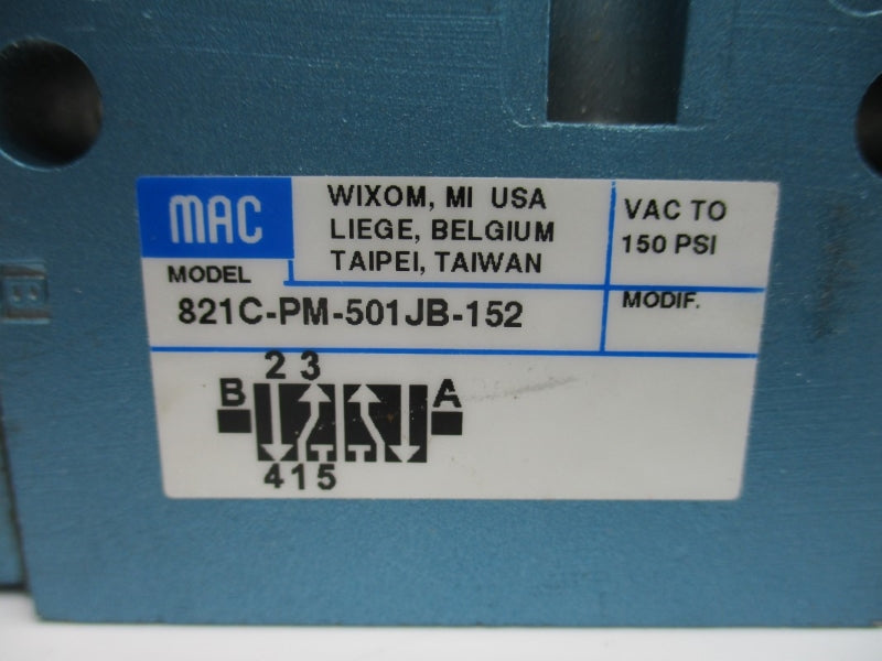 MAC 821C-PM-501JB-152 24VDC 150PSI NSNP