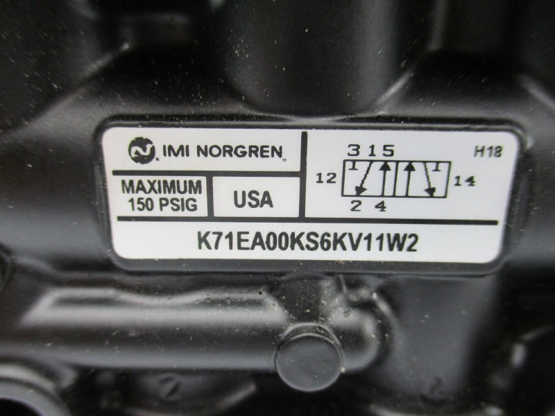 NORGREN K71EA00KS6KV11W2 24VDC 0.52A 150PSI NSNP