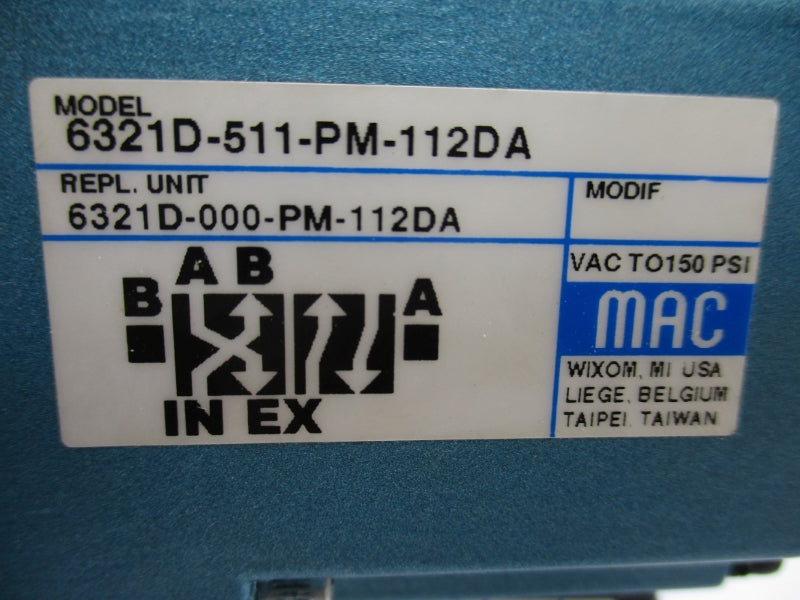 MAC 6321D-511-PM-112DA 110/120V 150PSI NSNP