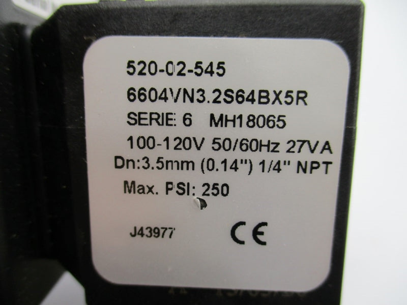SPEEDAIRE 13X524 6604VN3.2S64BX5R 24-240VAC/DC 1A 250PSI 0.5S-45M NSNP