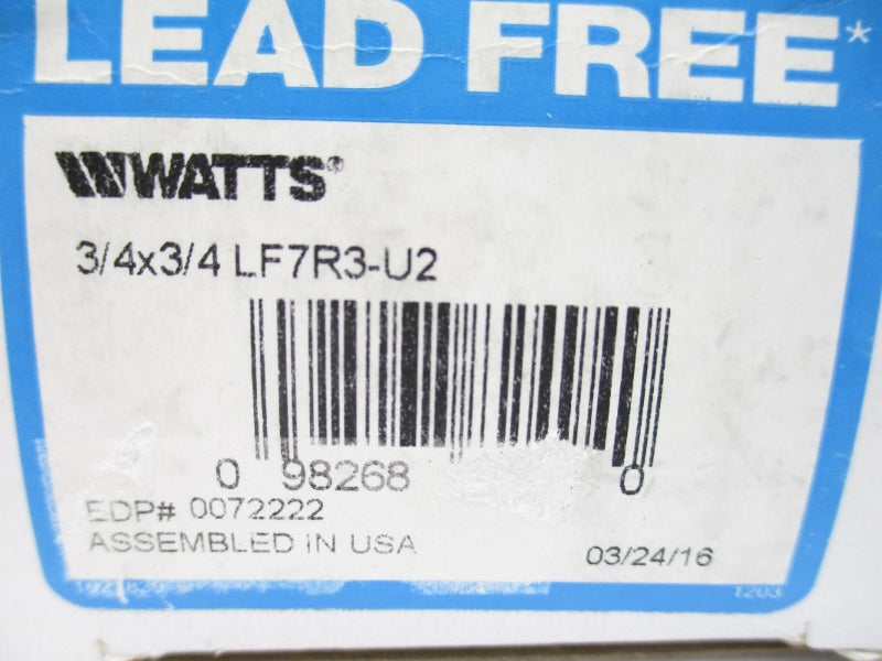 WATTS LF7R3-U2 0072222 175PSI 180'F 3/4" X 3/4" NSMP