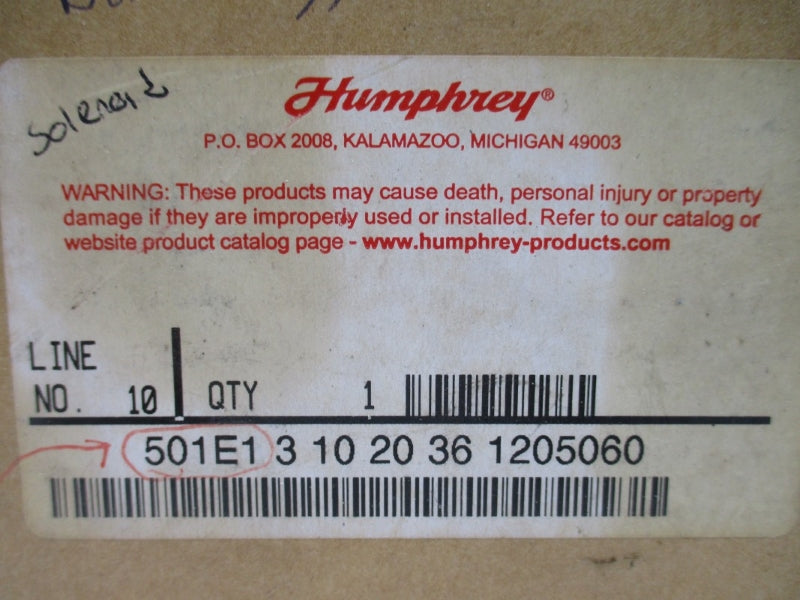 HUMPHREY 501E13102036 120V 30-125PSI NSMP
