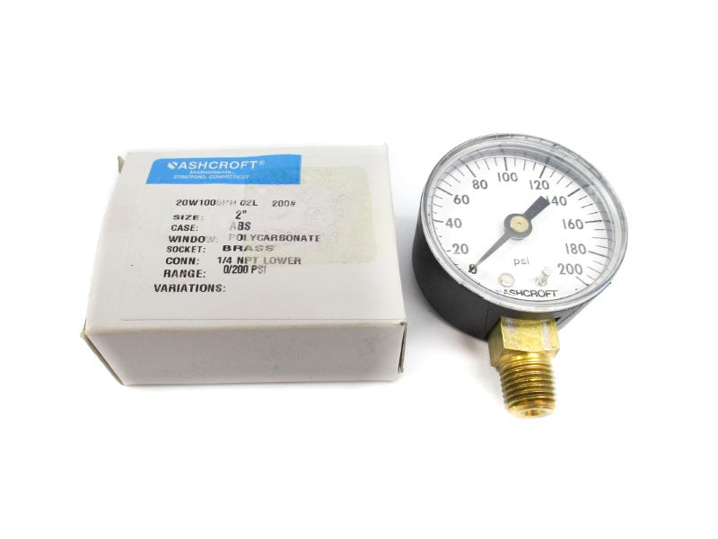 ASHCROFT 20W1005PH02L200# 200PSI 2" NSMP