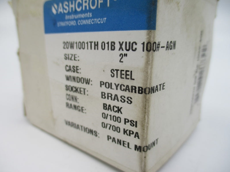 ASHCROFT 20W1001TH01BXUC100#-AGN 100PSI 2" NSMP