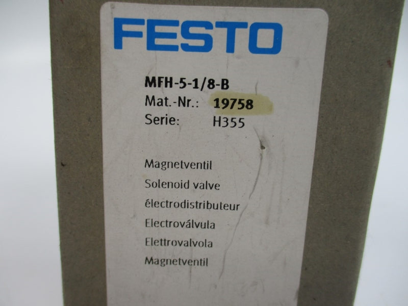 FESTO MFH-5-1/8-B 19758 28-145PSI NSMP