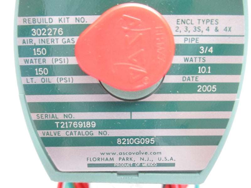 ASCO 8210G095 22/24V 150PSI 3/4" NSMP