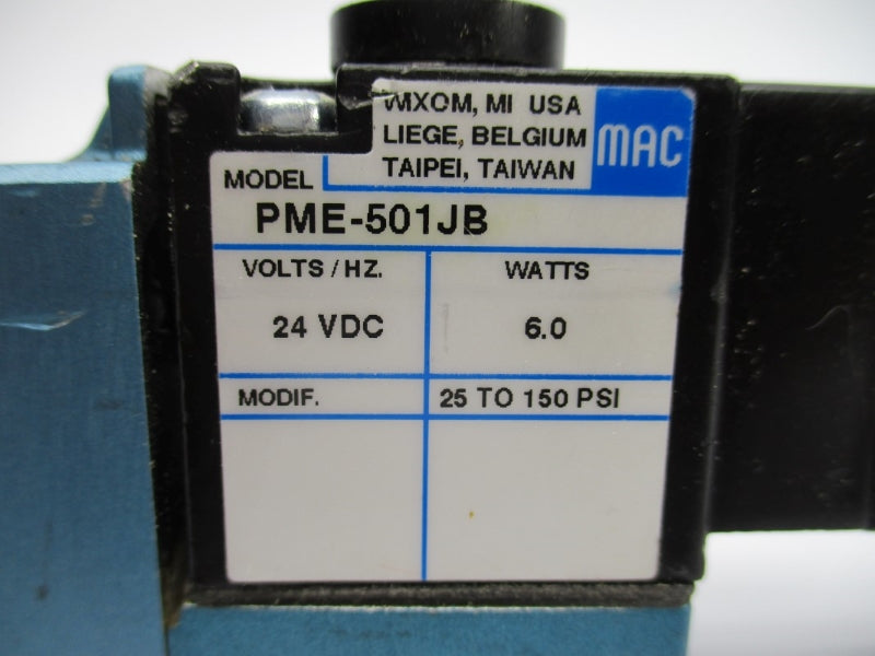 MAC 821C-PM-501JB-152 24VDC 25-150PSI UNMP