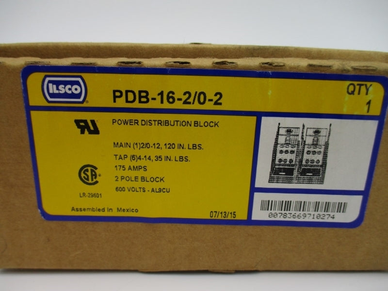 ILSCO PDB-16-2/0-2 600V 175A NSMP
