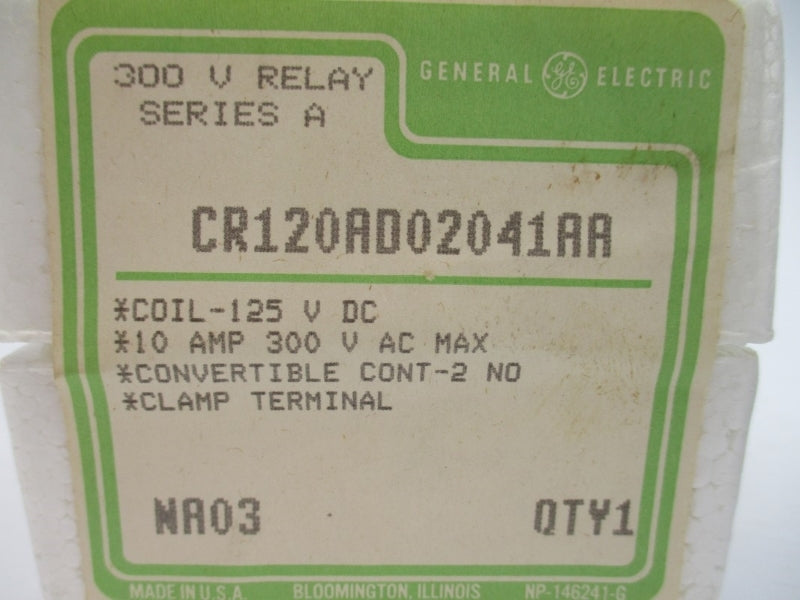 GENERAL ELECTRIC CR120AD02041AA SER. A 125VDC 10A NSMP