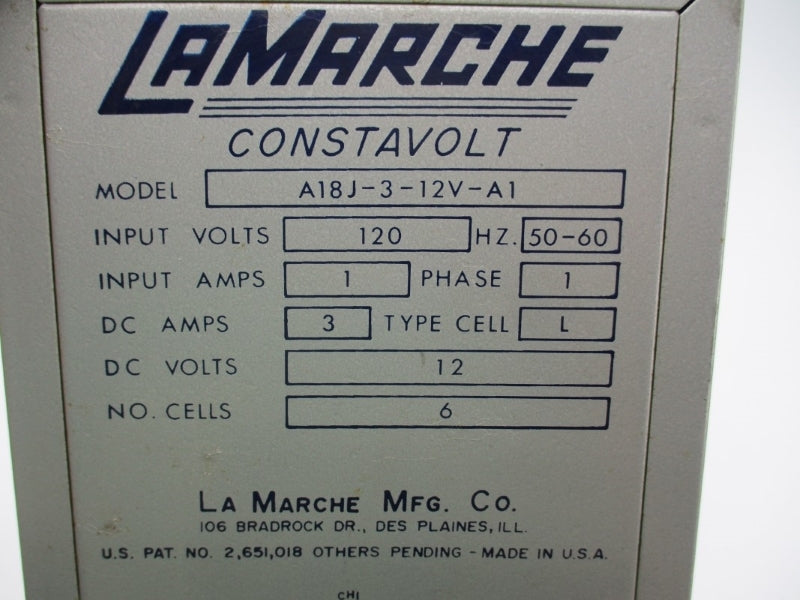 LAMARCHE A18J-3-12V-A1 F429-1 120V 3A NSNP