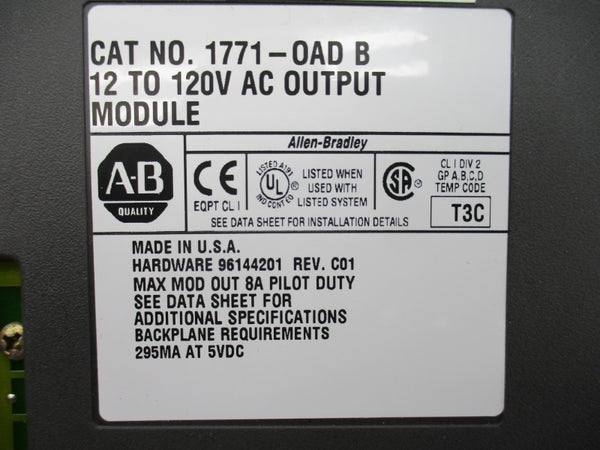 ALLEN BRADLEY 1771-OAD SER. B 12-120VAC NSMP