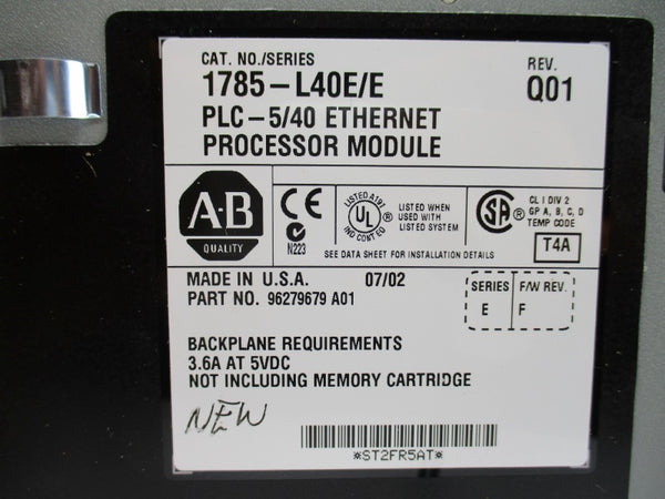ALLEN BRADLEY 1785-L40E SER. E F/W F NSMP