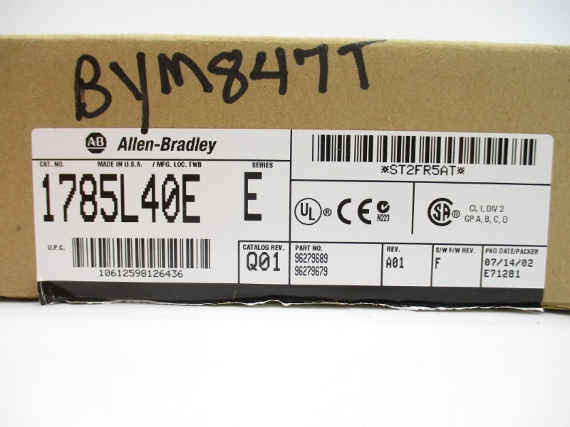 ALLEN BRADLEY 1785-L40E SER. E F/W F NSMP