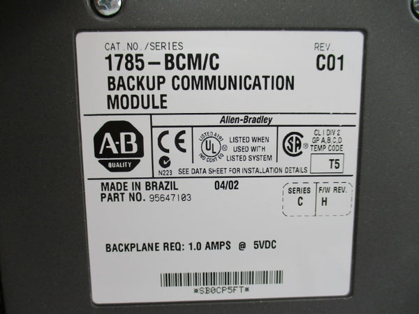 ALLEN BRADLEY 1785-BCM SER. C F/W H 5VDC 1.0A NSMP