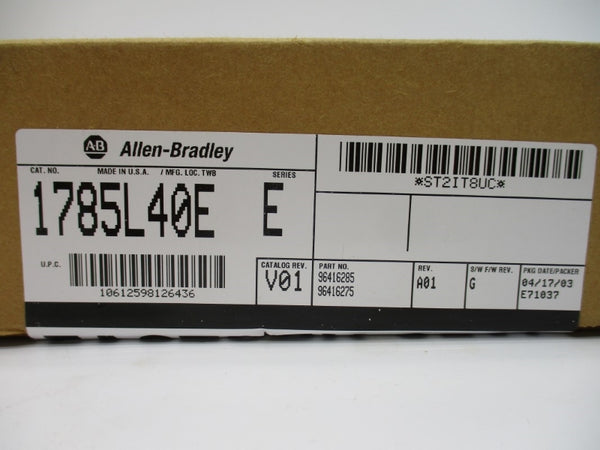 ALLEN BRADLEY 1785-L40E SER. E F/W G DATE: 2003 NSFS