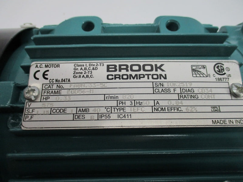 BROOK CROMPTON FA8N.33-5C 575V 0.84A NSMP