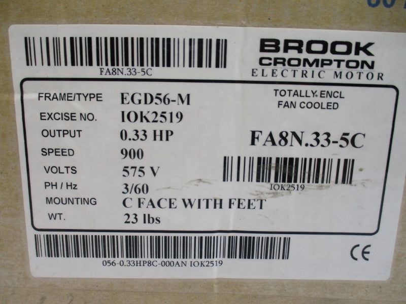 BROOK CROMPTON FA8N.33-5C 575V 0.84A NSMP